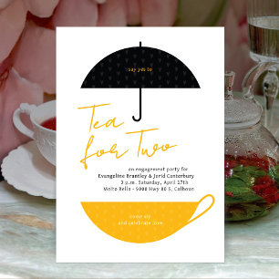 Tea for Two Modern Yellow Tea Party Invitation