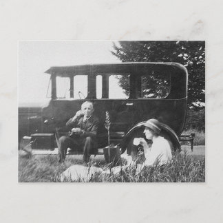 Tea For Two Old Black & White Image - Postcard