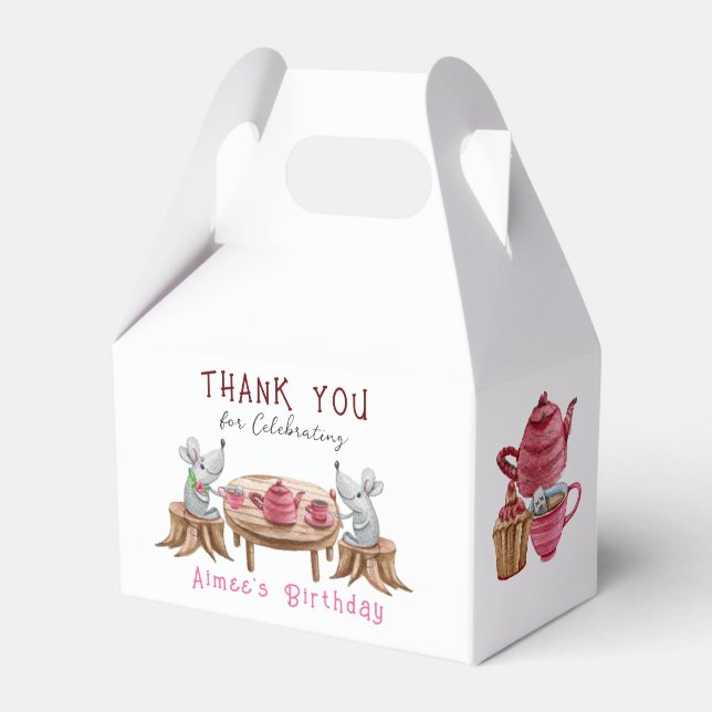 Tea For Two Paper Favour Box, Gable 4x2.5x5 Box (Front Side)