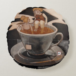 Tea for Two Round Cushion