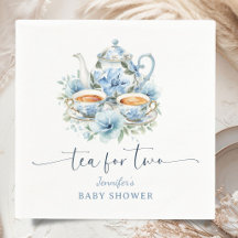 Tea for Two Tea Baby Shower Boy Blue Floral