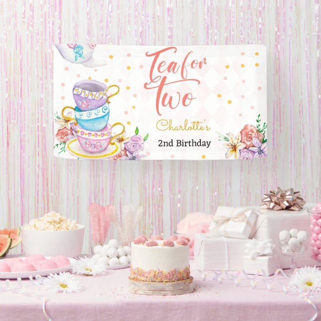 Tea for two, tea birthday banner (Party)