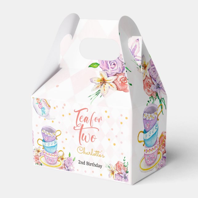 Tea for two, tea birthday favour box (Front Side)