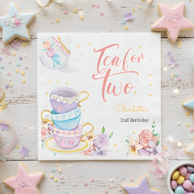 Tea for two, tea birthday napkin (Creator Uploaded)