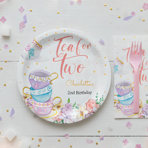 Tea for two, tea birthday paper plate