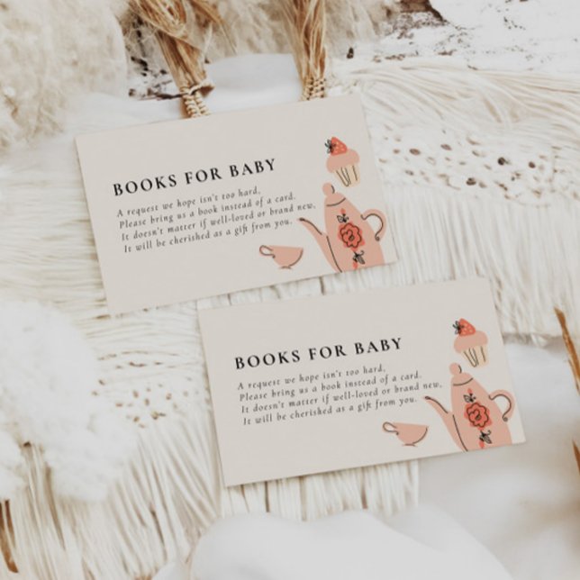 Tea for Two | Tea Party Baby Shower Books for Baby Enclosure Card (Creator Uploaded)