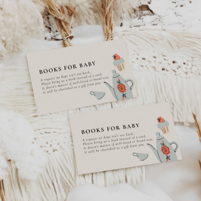 Tea for Two | Tea Party Baby Shower Books for Baby Enclosure Card (Creator Uploaded)