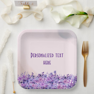 Tea for Two Twins Floral Baby Shower Paper Plate