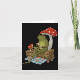 Tea Frog Mushroom Cnic Cute Nature Aesthetic Cotta Card
