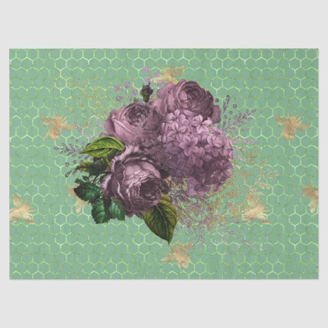 Tea Garden Bee Series Design 36 Tissue Paper (Front)