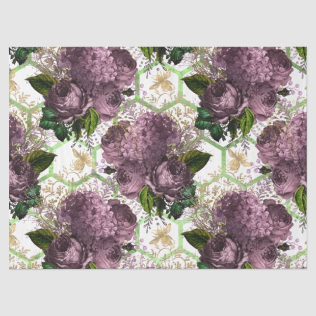 Tea Garden Bee Series Design 40 Tissue Paper (Front)
