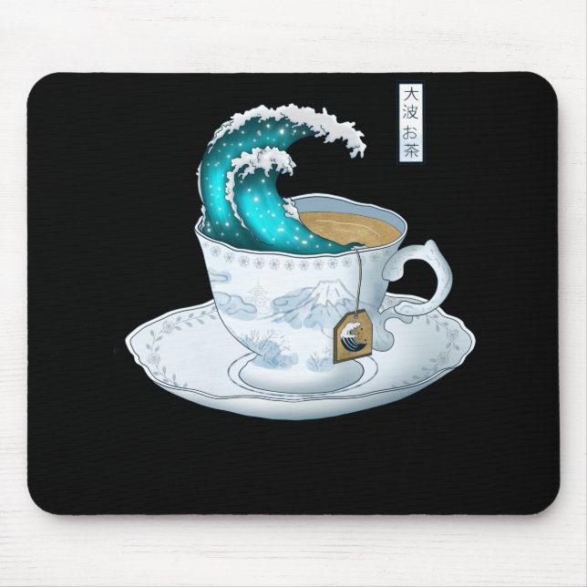 Tea Great Wave Off Kanagawa Mouse Pad (Front)