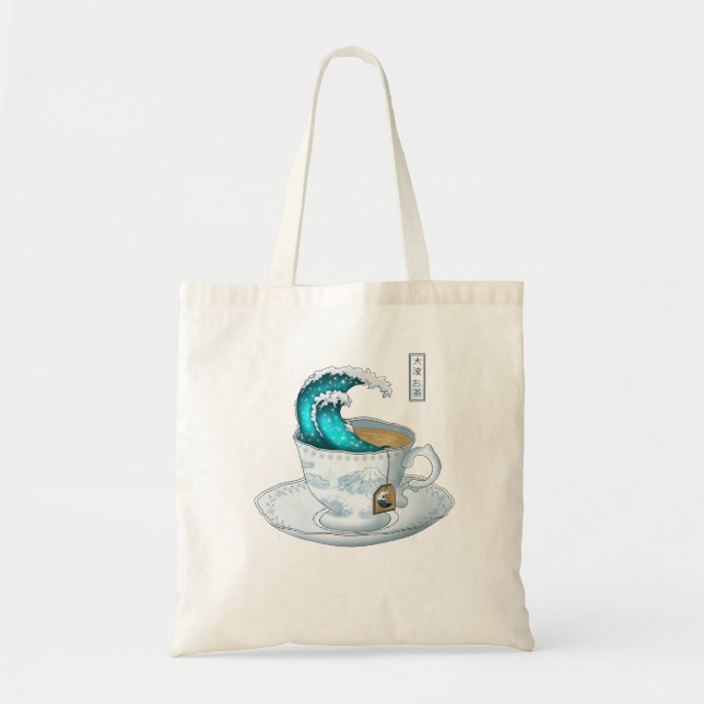 Tea Great Wave Off Kanagawa Tote Bag (Front)