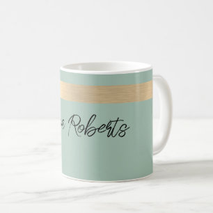 Tea Green Gold Foil Rustic Faux Coffee Mug