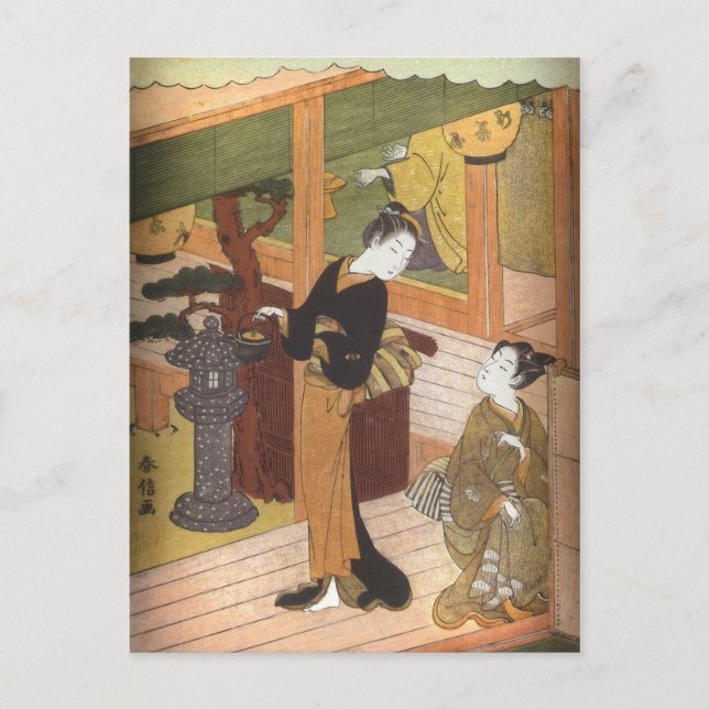 Tea House by Harunobu Postcard (Front)