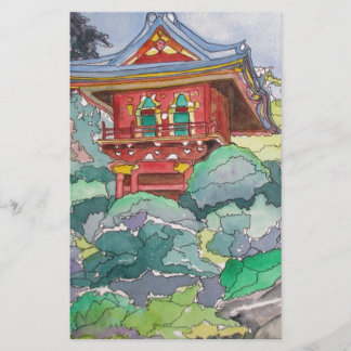 Tea House in San Francisco Watercolor Painting