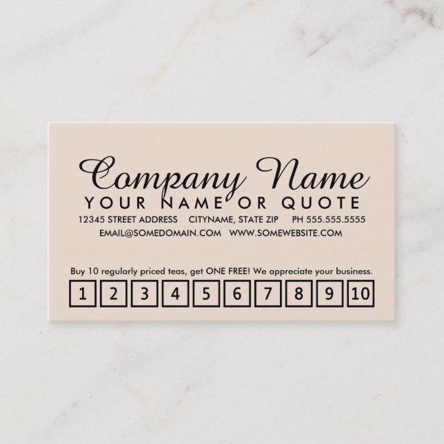 tea house loyalty program (Front)