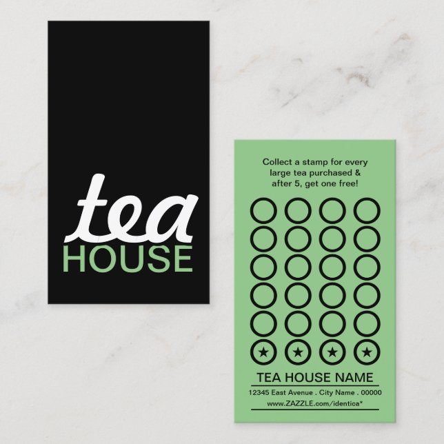 tea house punch card (Front/Back)