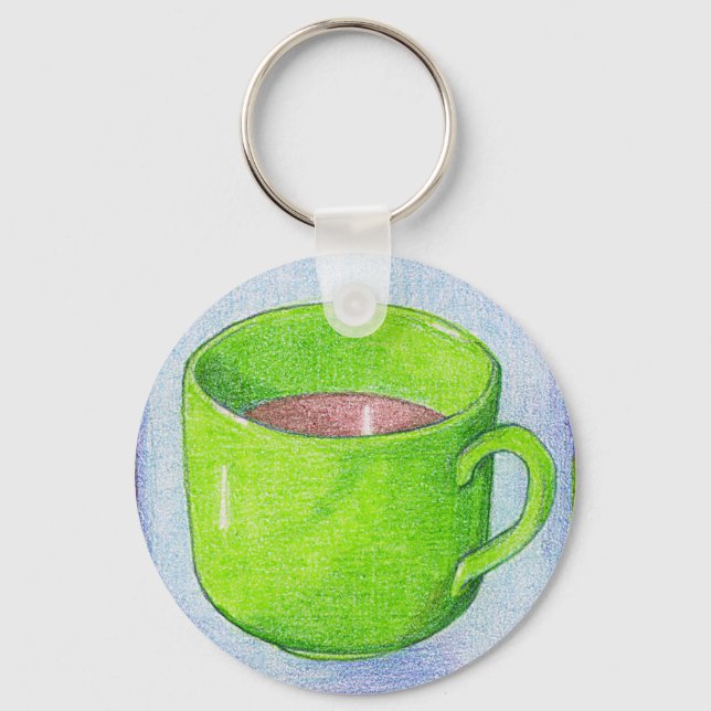 Tea in Green Keychain (Front)