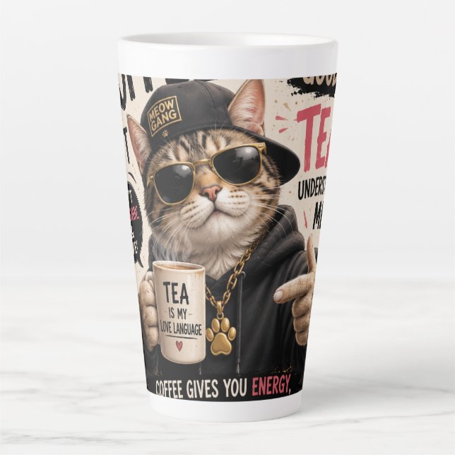 Tea Is My Life Cat Mum Latte Mug (Front)