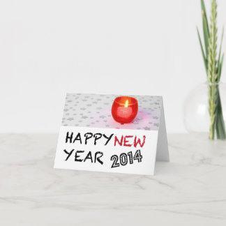 Tea Light Candle Happy New Year 2014 Card