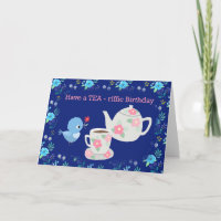 Tea lover Cute food pun retro look happy birthday