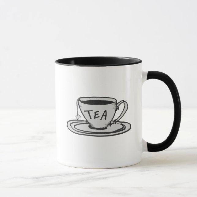 Tea Lover Drawing Minimalist Mug (Right)