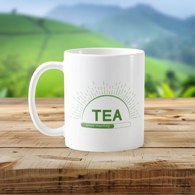 Tea Lover Good Morning Green Mug (Creator Uploaded)