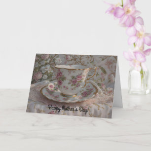 Tea Lover Vintage Teacup Art Mother's Day Card