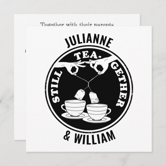 Tea lovers Wedding Invitation (Front/Back)