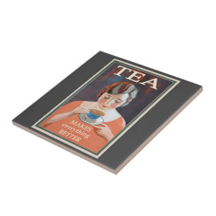 Tea Makes Everything Better Vintage Tile