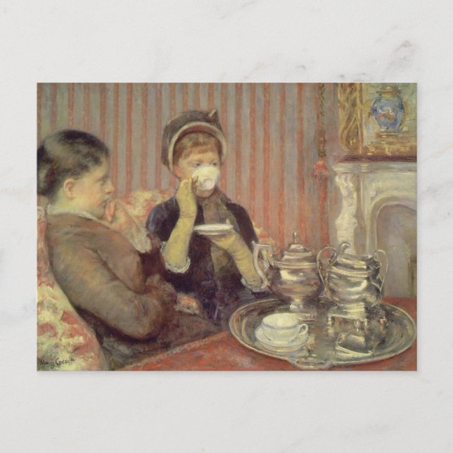 Tea, Mary Cassatt Postcard (Front)