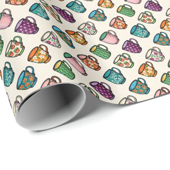 Tea Mugs Wrapping Paper (Roll Corner)