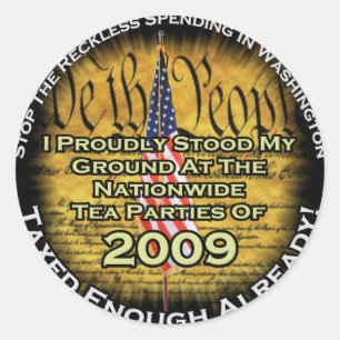 Tea party 2009 classic round sticker