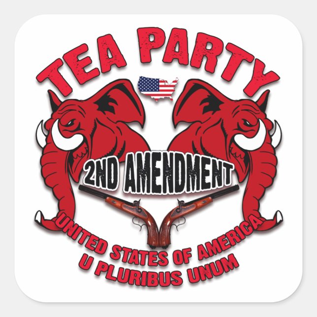 Tea Party 2nd Amendment Square Sticker (Front)