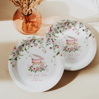 Tea Party 2nd Birthday Plates