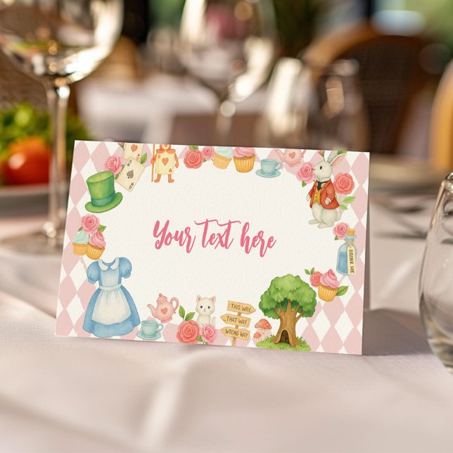Tea Party Alice in Onederland Birthday Food Tent Place Card (Creator Uploaded)