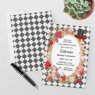 Tea Party Alice In Wonderland Girls Birthday Invitation