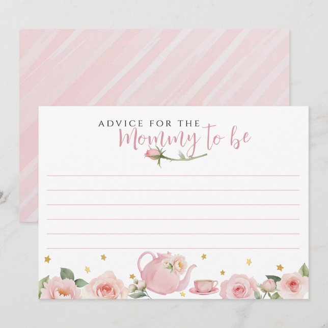 Tea Party Baby Shower Advice for the Mummy-to-Be  Card (Front/Back)