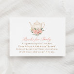Tea Party Baby Shower Books for Baby Enclosure Card<br><div class="desc">Request a book for your little one with this 'tea party' themed enclosure card.</div>
