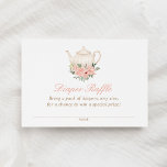 Tea Party Baby Shower Diaper Raffle Ticket Enclosure Card<br><div class="desc">Invite baby shower guests to participate in the Diaper Raffle with this 'tea party' themed enclosure card.</div>