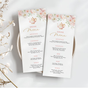 Tea Party Baby Shower Drink Menu