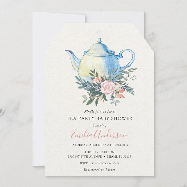 Tea Party Baby Shower invitation (Front)