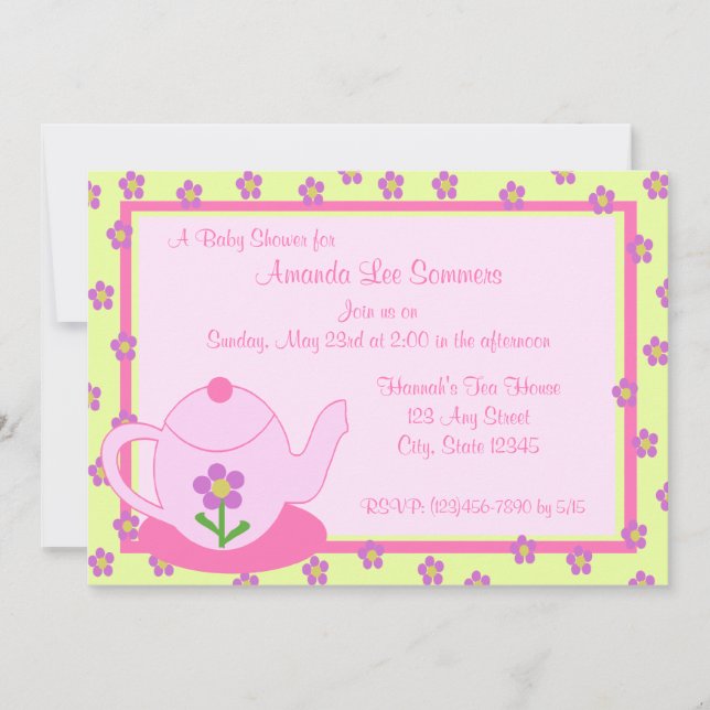 Tea Party/ Baby Shower Invitation (Front)