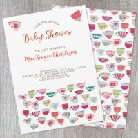 Tea Party Baby Shower Invitation