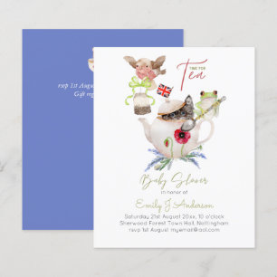 Tea Party Baby Shower Invitations Cute Tea Pot