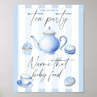 Tea party baby shower - name that baby food