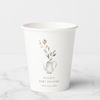 Tea Party Baby Shower Paper Cups