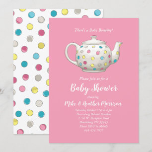 Tea Party Baby Shower Pink Girl Invitation