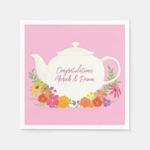 Tea Party Baby Shower Pink Napkin